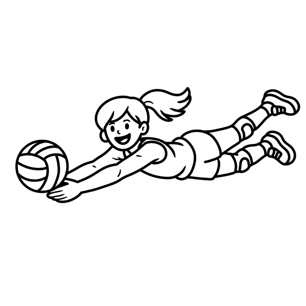 Serving Looks: Bood & Easy Volleyball Coloring Book
