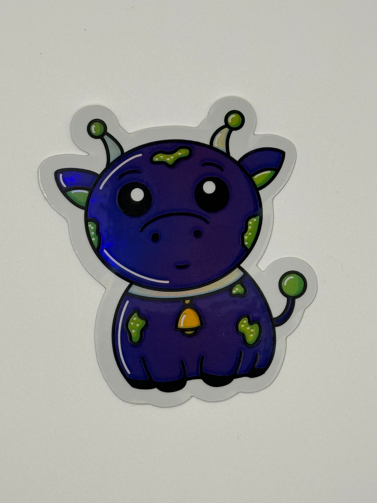 Holographic Space Cow Sticker
