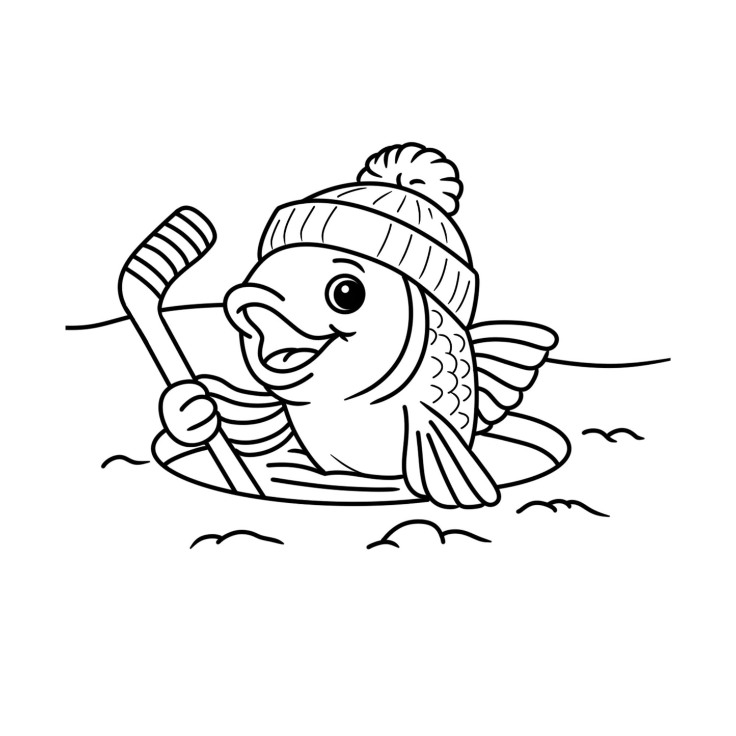 Let's Play Hockey: Bold & Easy Sports Coloring Book for Kids & Adults