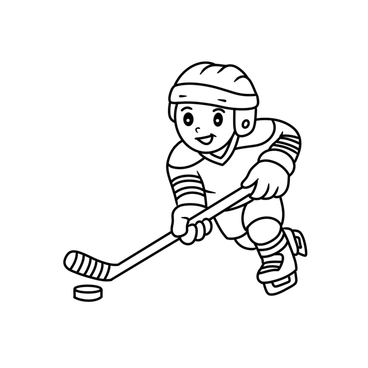 Let's Play Hockey: Bold & Easy Sports Coloring Book for Kids & Adults