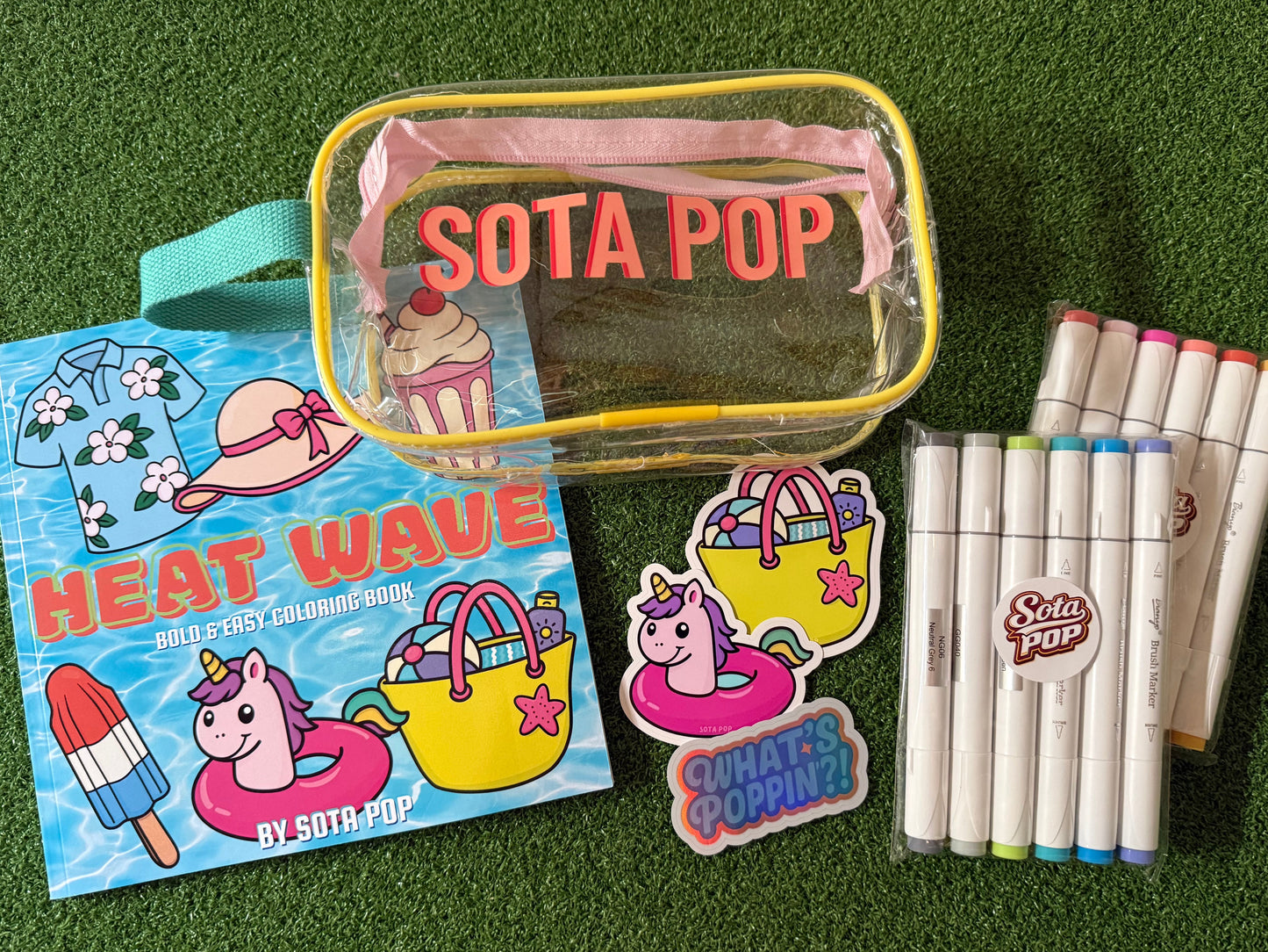 Summer Bundle - LIMITED Sota Pop Bag + Heat Wave + 12 Biyano Markers + Custom Sota Pop Stickers