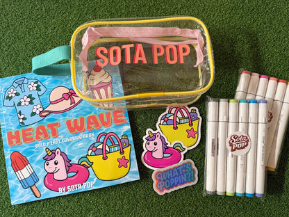 Summer Bundle - LIMITED Sota Pop Bag + Heat Wave + 12 Biyano Markers + Custom Sota Pop Stickers