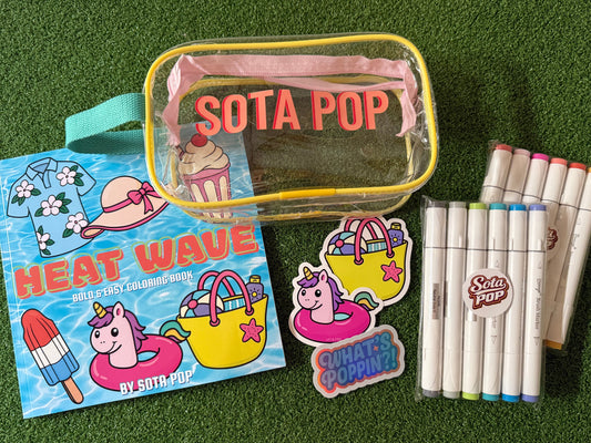 Summer Bundle - LIMITED Sota Pop Bag + Heat Wave + 12 Biyano Markers + Custom Sota Pop Stickers