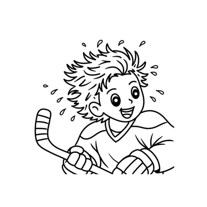 Let's Play Hockey: Bold & Easy Sports Coloring Book for Kids & Adults
