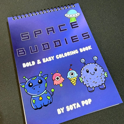Space Buddies: Bold & Easy Coloring Book for Kids & Adults