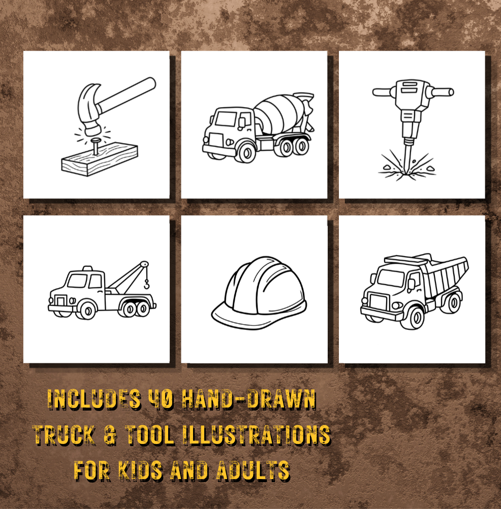 Tools N’ Trucks: Bood & Easy Coloring Book