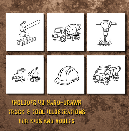 Tools N’ Trucks: Bood & Easy Coloring Book