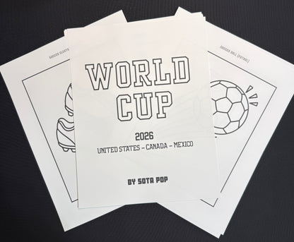 Soccer Prints - 15 Cardstock Coloring Pages