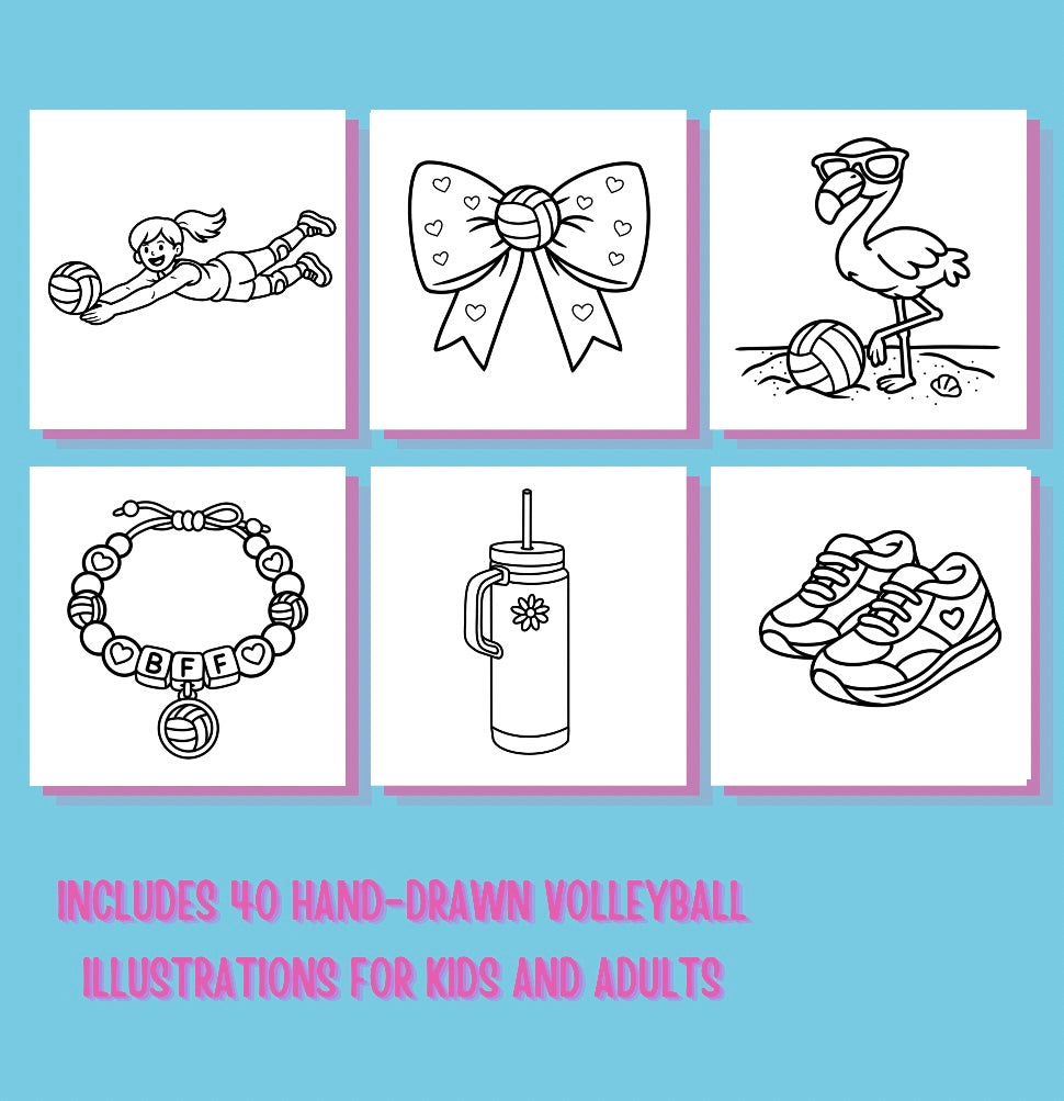 Serving Looks: Bood & Easy Volleyball Coloring Book