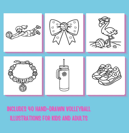 Serving Looks: Bood & Easy Volleyball Coloring Book
