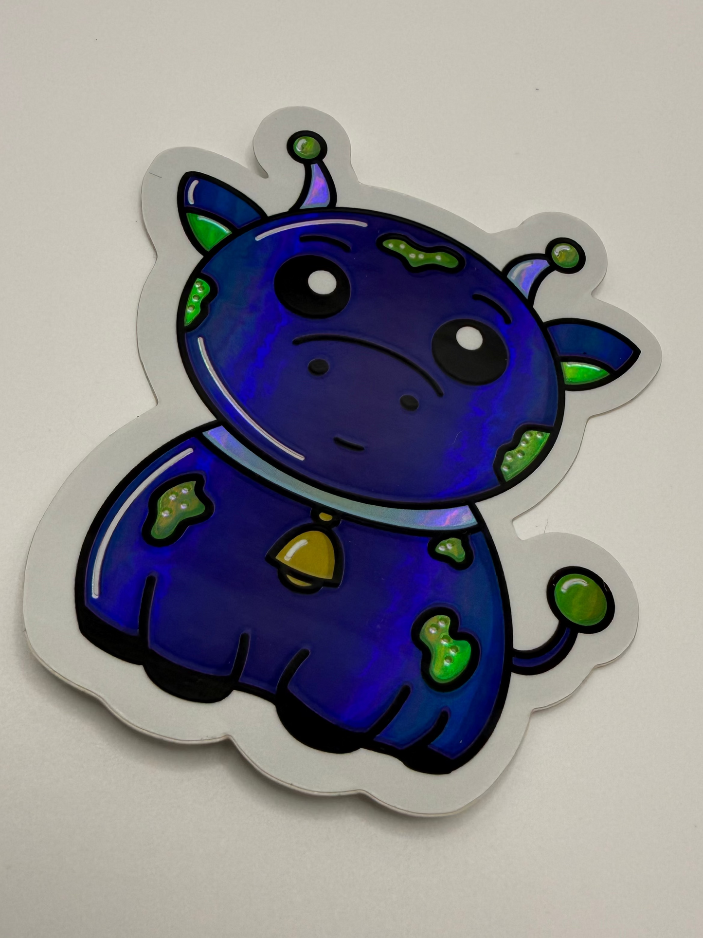 Holographic Space Cow Sticker