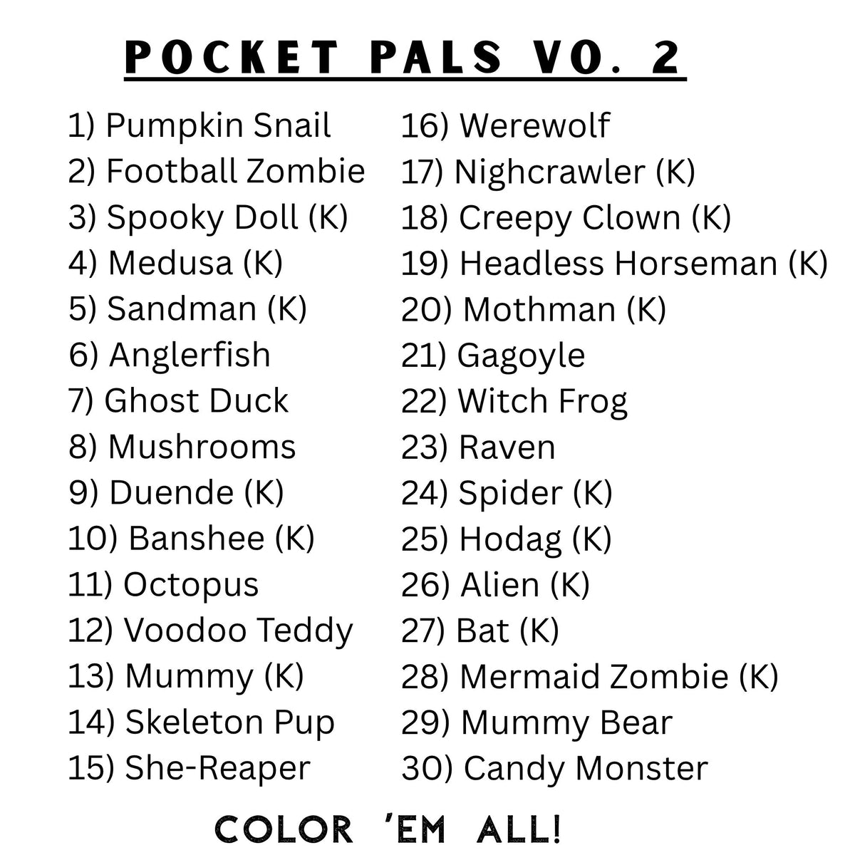 Pocket Pals Vo.2 (Spooky Edition!)