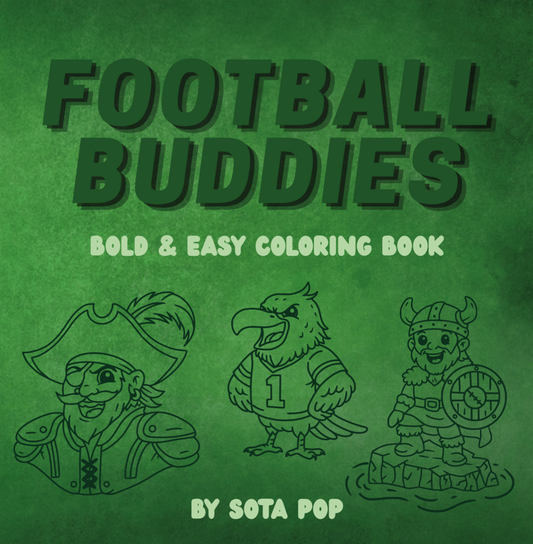 Football Buddies: Bold & Easy Coloring Book for Kids & Adults